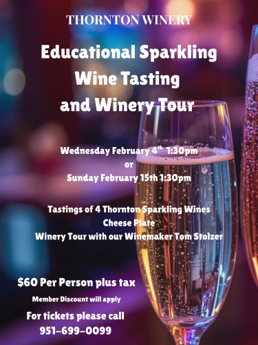 Winery Tour and Educational Wine Tasting with our winemaker Tom Stolzer!