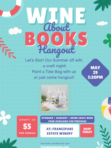 Frangipani Estate Winery - Wine About Books-Silent Book Club Hangout