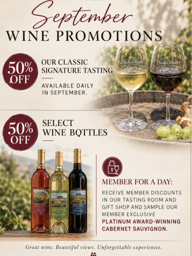 September Wine Promotions at Churon Winery