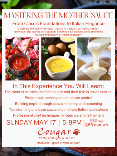 Cougar Vineyard & Winery - Cooking Class