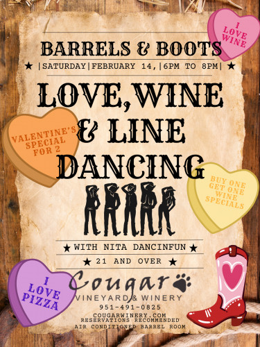 Cougar Vineyard & Winery - Barrels and Boots ~ Country Line Dancing