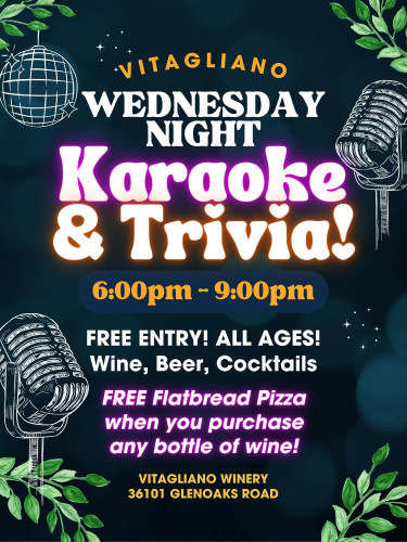 Vitagliano Winery - Karaoke & Trivia Night